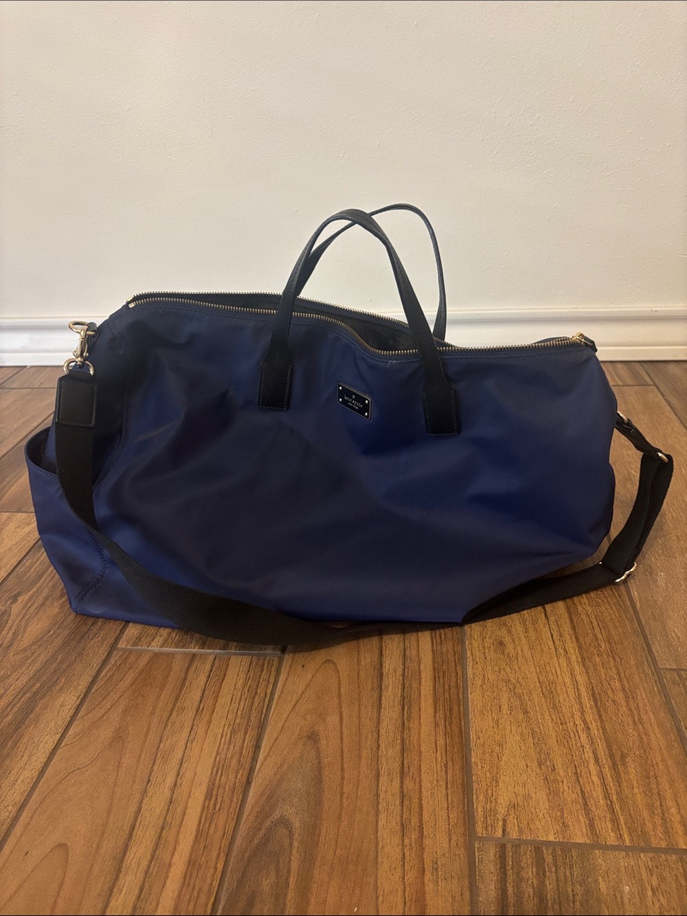 Kate Spade Navy Duffel Travel Bag with Shoulder Strap